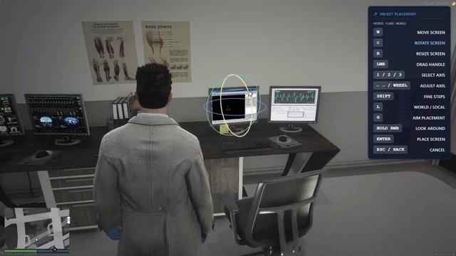 In-world 3D X-ray terminal