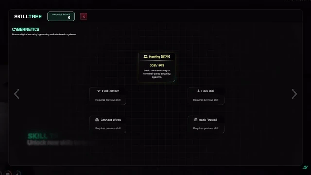 Robbery skill tree system